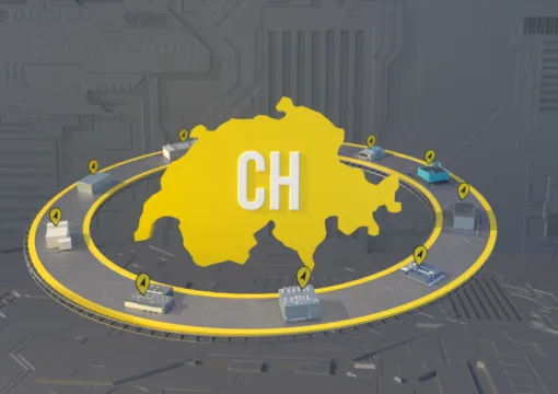 Visualisierung des NorthC Datacenter-Netzwerks in der Schweiz