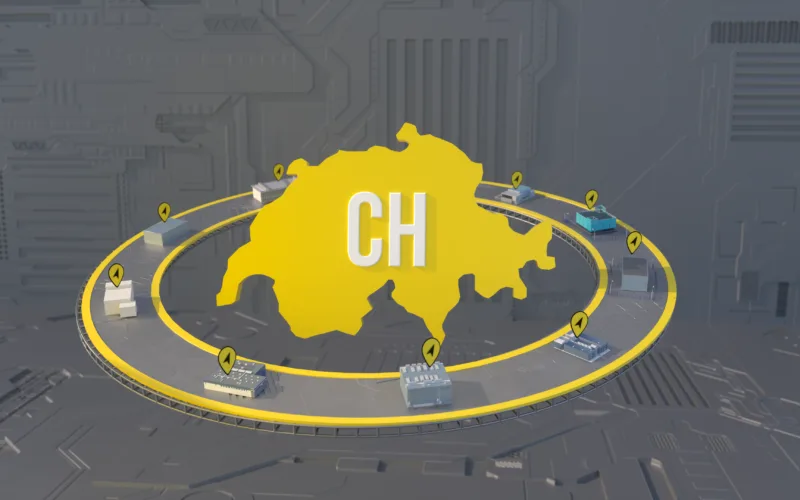 Visualisierung des NorthC Datacenter-Netzwerks in der Schweiz